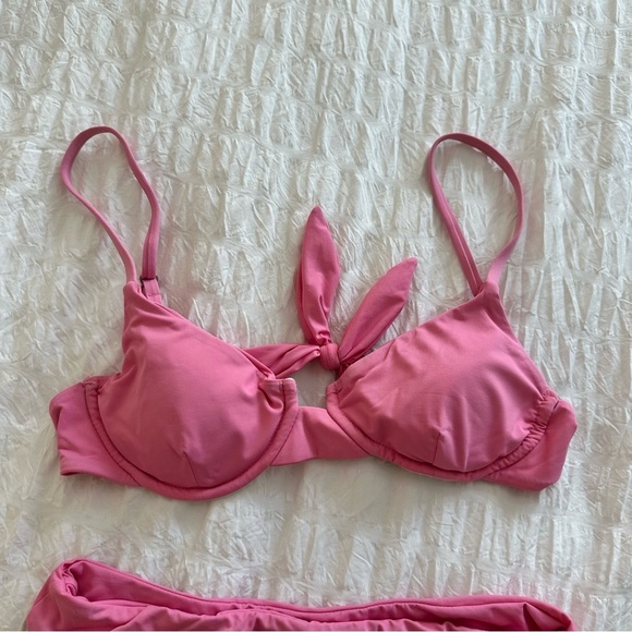 Dippin Daisys High Waist Cheeky Pink Bikini Set Top Bottom Seaport Betty Peony - Picture 6 of 11